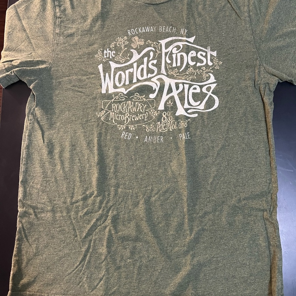 “Rockaway Micro Brewery”Classic Old Navy Olive Graphic Tee
